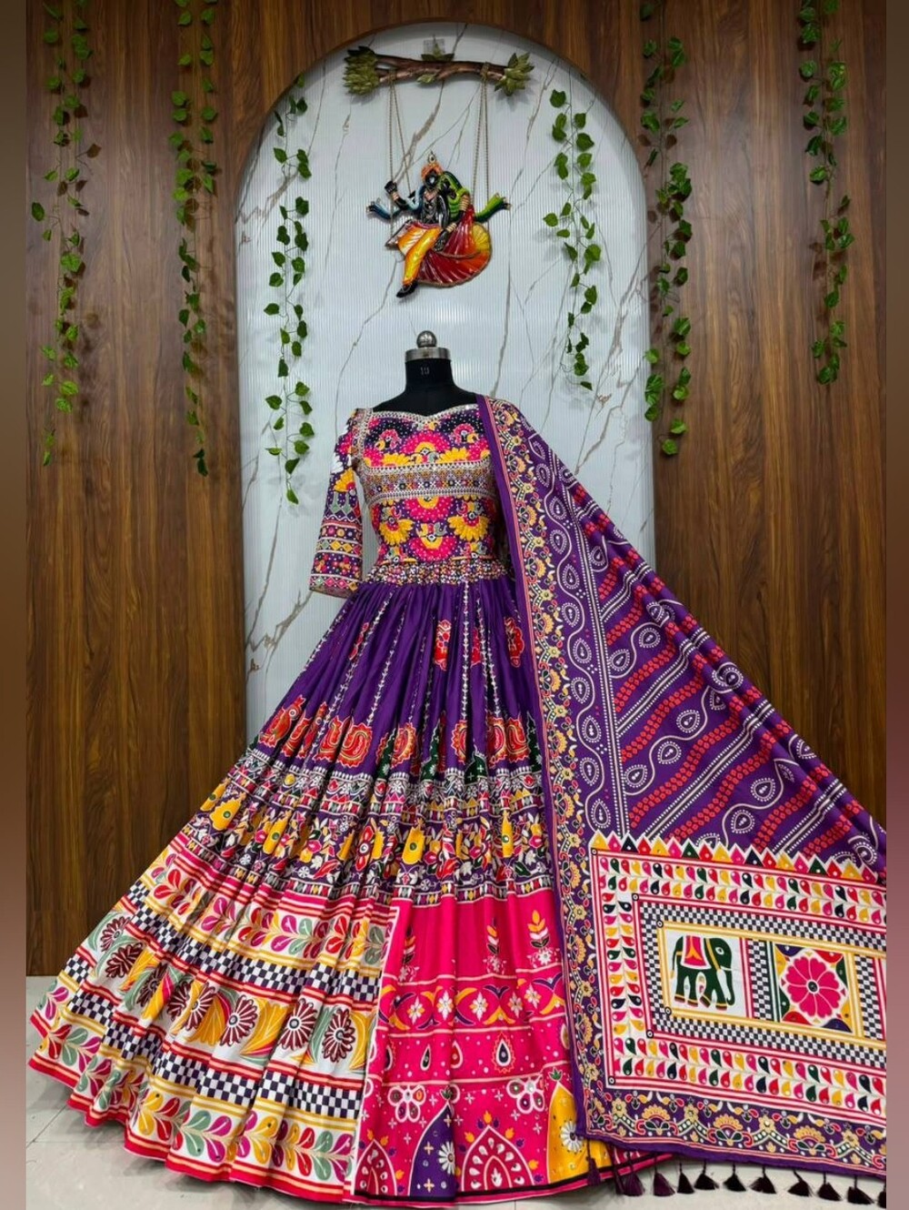 Navratri Purple Lehenga Choli | Custom Stitched Garba Dress | Indian Ethnic